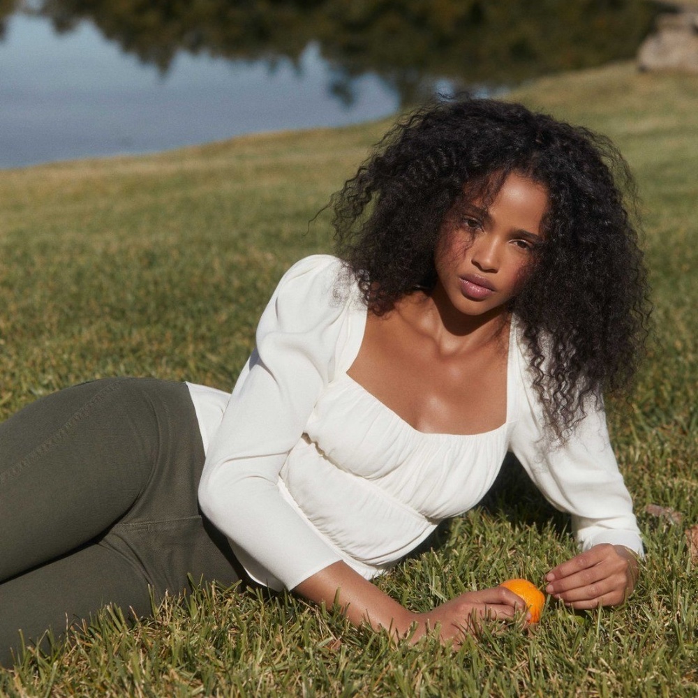 NWT Reformation Plath Square Neck Crepe Top